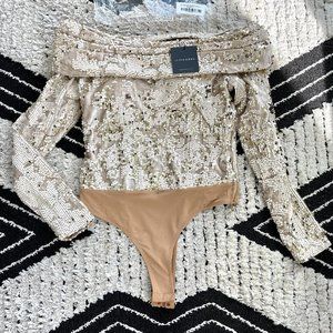JLux Label Sequin Bodysuit - Thong
